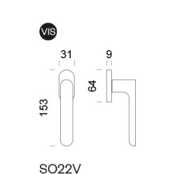 DND Spot raamkruk draaikiep ovaal rechtsdraaiend - antraciet