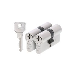 AXA SKG** dubbele veiligheidcilinder gelijksluitend (2x) Security 30-30 mm - vernikkeld