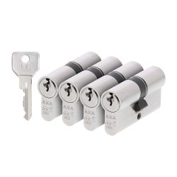 AXA SKG** dubbele veiligheidcilinder gelijksluitend (4x) Security 30-30 mm - vernikkeld