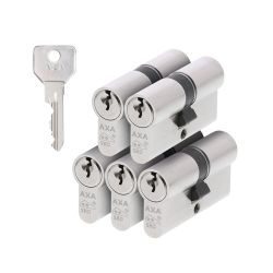 AXA SKG** dubbele veiligheidcilinder gelijksluitend (5x) Security 30-30 mm - vernikkeld