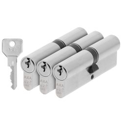 AXA Security SKG** dubbele veiligheidscilinder verlengd gelijksluitend (3x) 45-50 mm - vernikkeld