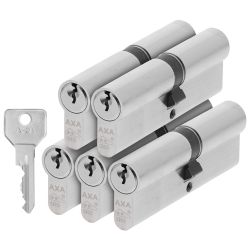 AXA Security SKG** dubbele veiligheidscilinder verlengd gelijksluitend (5x) 45-50 mm - vernikkeld
