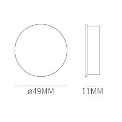 Schuifdeurkom rond Stylus 49 mm - wit