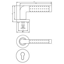 Deurkruk 1684 Marion op rond rozet 7mm nokken met profielcilindergat plaatjes chroom/nikkel mat