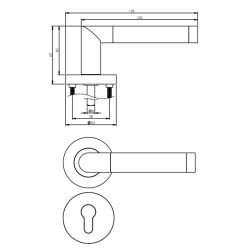 Deurkruk 1685 Nicol op rond rozet 7mm nokken met profielcilindergat plaatjes chroom/nikkel mat