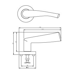 Deurkruk 1687 Giussy op rond rozet 7mm nokken nikkel mat