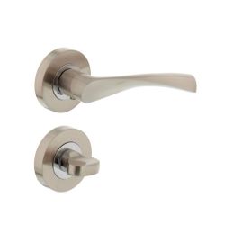 Deurkruk 1687 Giussy op rond rozet 7mm nokken met WC8mm nikkel mat