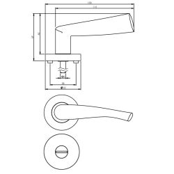Deurkruk 1687 Giussy op rond rozet 7mm nokken met WC8mm nikkel mat