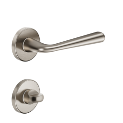 DND Link deurkruk incl. toilet-/badkamersluiting op rond rozet - mat nikkel