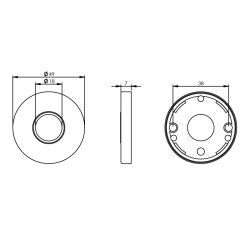 Rozet rond verdekt kunststof chroom