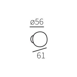 Gatdeel knopkruk IRIS 56/61mm - messing getrommeld