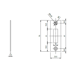 Formani Basics LBSPK sluitplaat tbv kastdeurslot - mat zwart