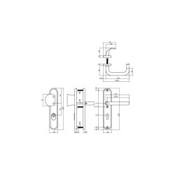 Intersteel Veiligheidsbeslag SKG3 geveerd greep/kruk PC72mm met kerntrekbeveiliging - RVS