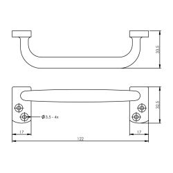 Handgreep Haags model 120mm chroom mat
