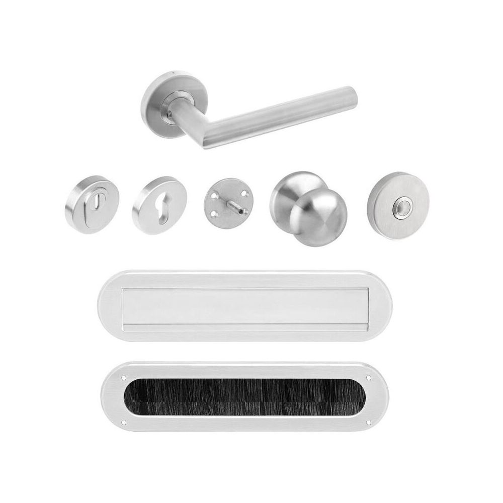 Intersteel voordeurset 6-delig rond SKG3*** - RVS