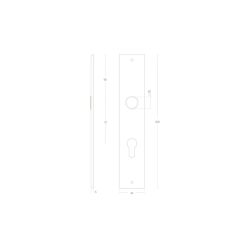 Intersteel Langschild renovatie rechthoekig profielcilindergat 72mm - mat zwart