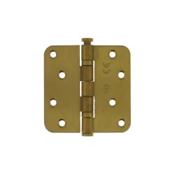 Intersteel kogellagerscharnier afgerond 3.5" (89x89x2,5mm) CE - PVD messing mat