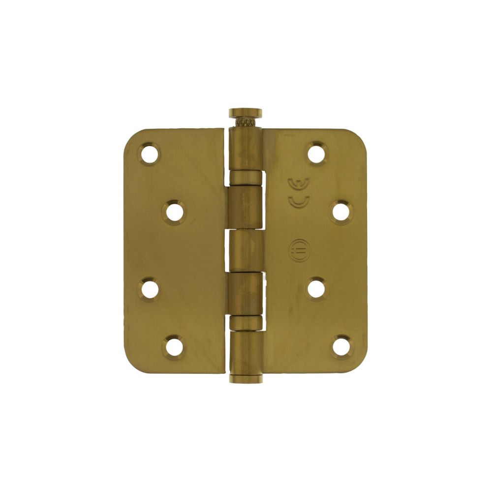 Intersteel kogellagerscharnier afgerond 3.5" (89x89x2,5mm) CE - PVD messing mat