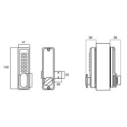Mechanisch codeslot opbouw met inbouw grendel