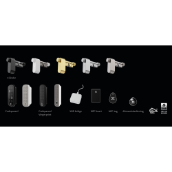 Black X Smart Lock 35/35mm-45/45mm, elektronische cilinder - messing