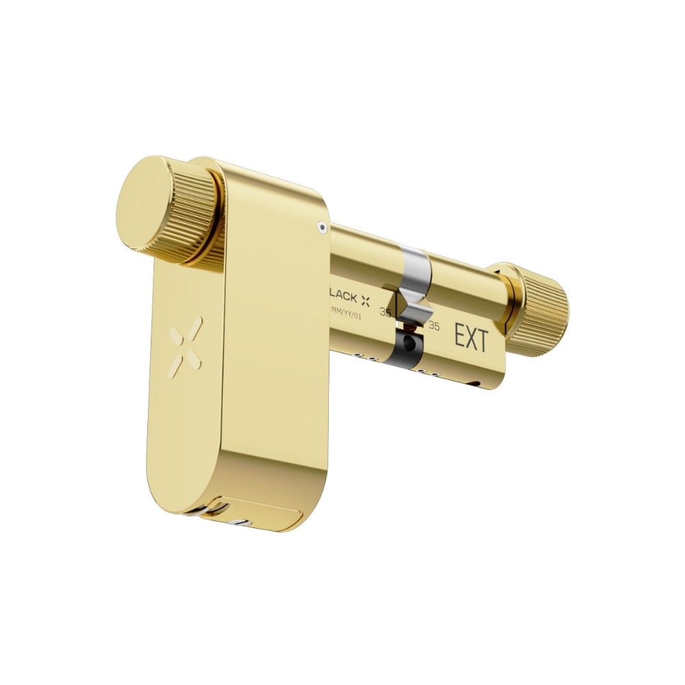 Black X Smart Lock 35/35mm-45/45mm, elektronische cilinder - messing