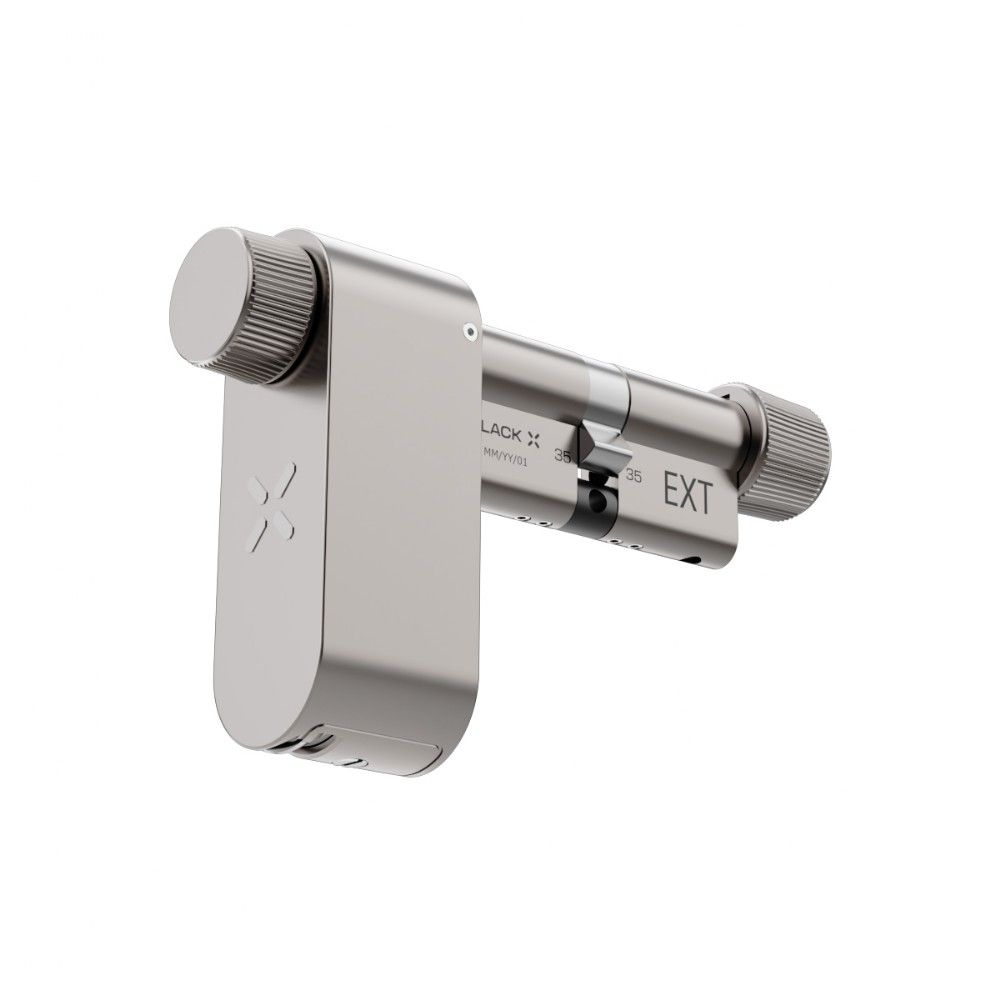 Black X Smart Lock 35/35mm-45/45mm, elektronische cilinder - mat nikkel