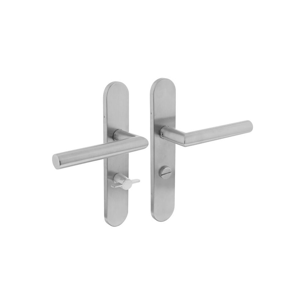 Intersteel Deurkruk Jura hoek 90° op schild met toilet-/badkamersluiting 63/8mm EN1906/4 - RVS