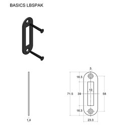 Formani Basics LBSPNYW sluitplaat tbv deursloten - PVD mat zwart/PVD gunmetal