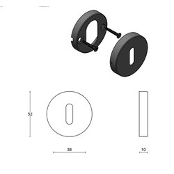 Formani Basics LBN50D sleutelplaatje ø52x10mm - brons
