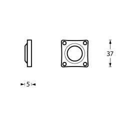 Rozet vierkant mat zwart
