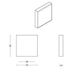 Blind plaatje BASICS BSQBN53 vierkant - mat RVS