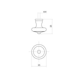 Intersteel Meubelknop met punt ø25mm - smeedijzer zwart