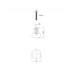 Intersteel Meubelknop Paddenstoel ø25mm - smeedijzer zwart