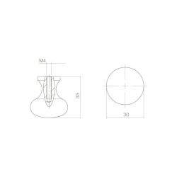 Intersteel Meubelknop Paddenstoel ø30mm - smeedijzer zwart