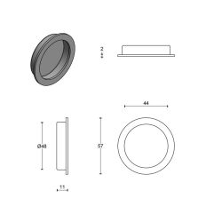 Formani Basics LB57 inbouwkom te verlijmen - PVD licht champagne