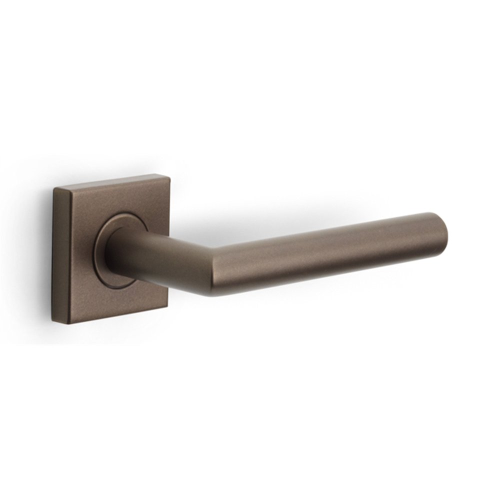Deurkruk BASICS LBII-19BSQR53G geveerd op vierkant rozet - brons