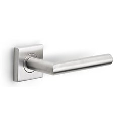 Deurkruk BASICS LBII-19BSQR53G geveerd op vierkant rozet - mat RVS