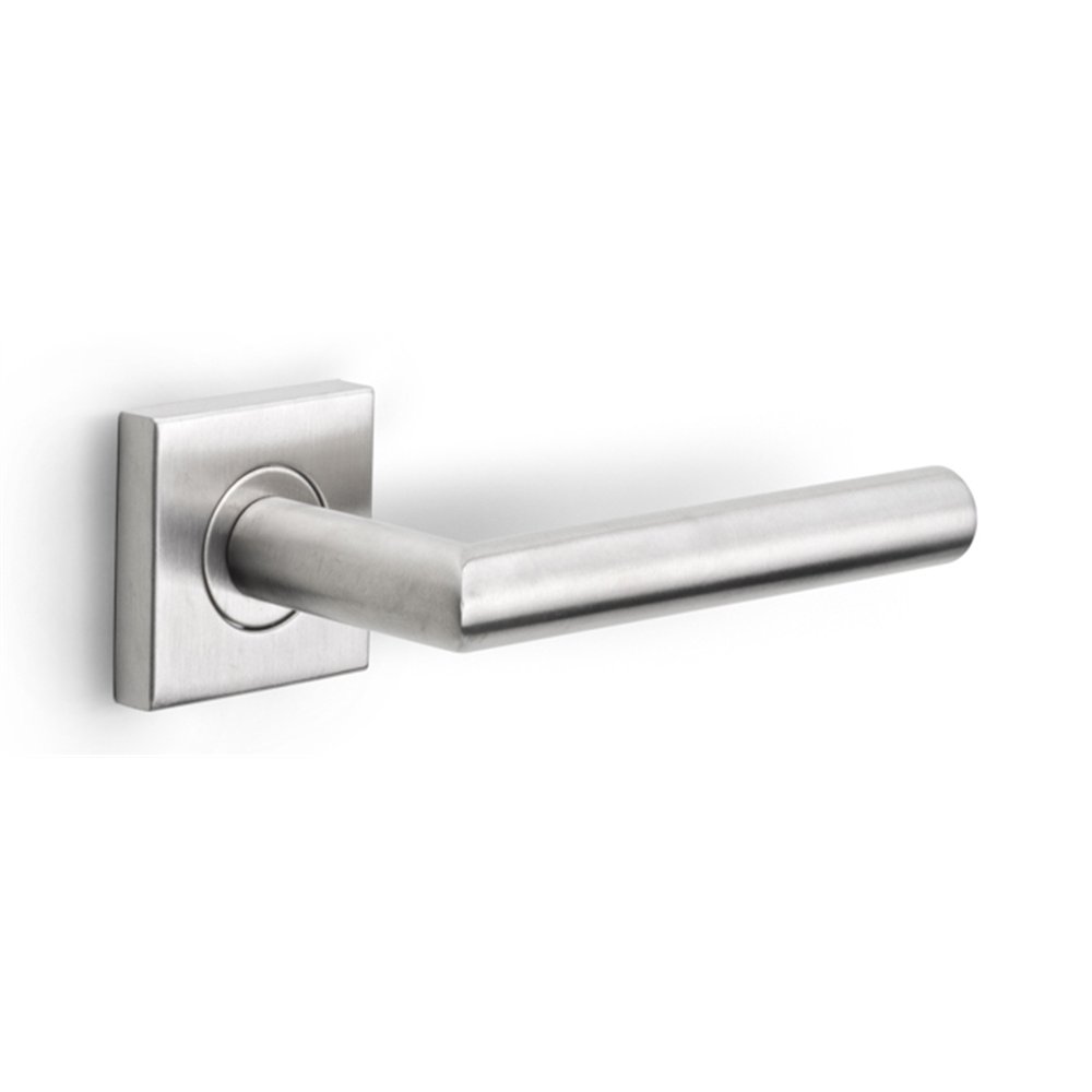 Deurkruk BASICS LBII-19BSQR53G geveerd op vierkant rozet - mat RVS