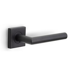 Deurkruk BASICS LBII-19BSQR53G geveerd op vierkant rozet - mat zwart