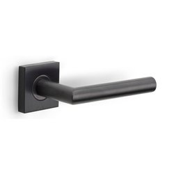 Deurkruk BASICS LBII-19BSQR53G geveerd op vierkant rozet - PVD gumetal