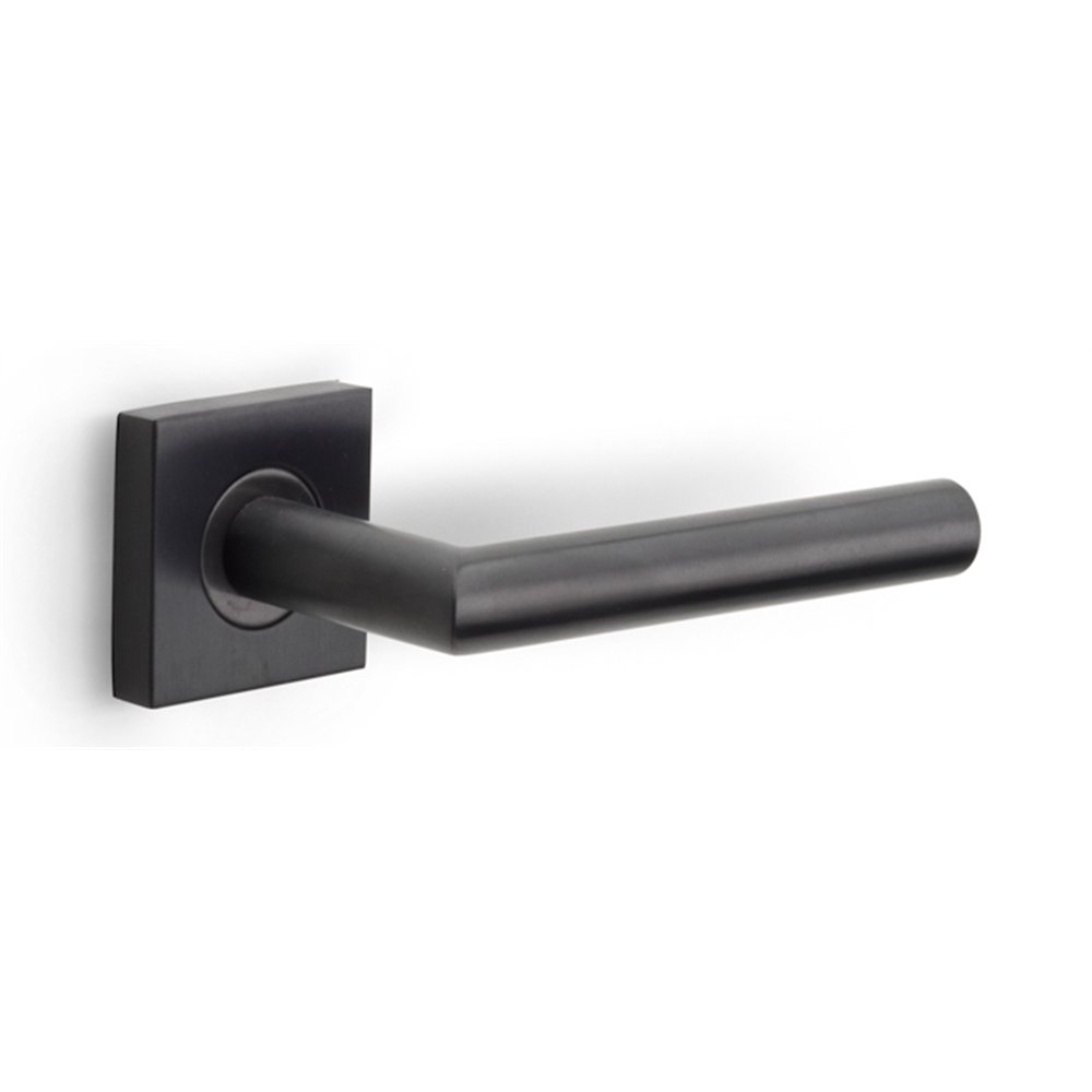 Deurkruk BASICS LBII-19BSQR53G geveerd op vierkant rozet - PVD gumetal