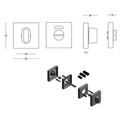 Toiletgarnituur BASICS BSQWC53/8 - brons