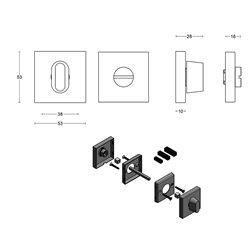 Formani Basics BSQWC53-ZI toiletsluiting zonder indicatie - PVD licht brons