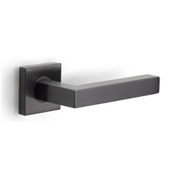 Deurkruk BASICS BSQI-G geveerd op vierkant rozet - PVD gunmetal