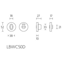 Formani Basics LBWC50D toiletsluiting ø52x10mm - PVD licht brons