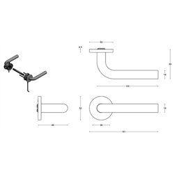 Formani Basics LB3-19 EN1906/3 deurkruk geveerd op rozet - mat RVS