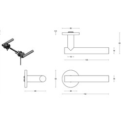 Formani Basics LB7-19 EN1906/3 deurkruk geveerd op rozet - PVD mat goud