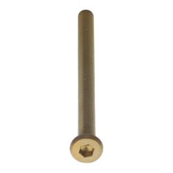 Intersteel bout 6-kant M6x90mm tbv SKG3 schild voor deurdikte 75-79mm - PVD messing getrommeld