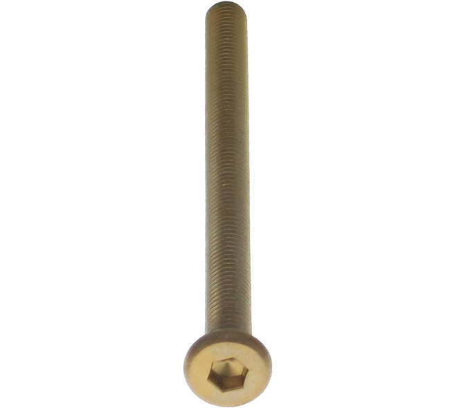 Intersteel bout 6-kant M6x90mm tbv SKG3 schild voor deurdikte 75-79mm - PVD messing getrommeld