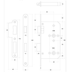 Formani Basics LBLA60-WC78 badkamer/toiletslot 78/8mm afgerond doornmaat 60mm - wit